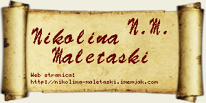 Nikolina Maletaški vizit kartica